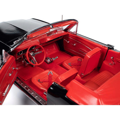 1964.5 Ford Mustang Convertible - Raven Black 1:18 Scale Diecast Model Car by American Muscle - Ertl