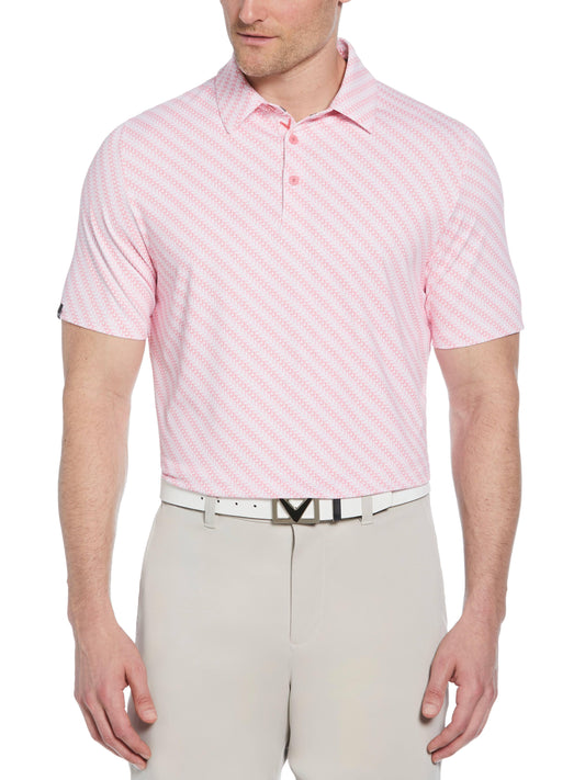 Mens Chevron Twill Print Polo