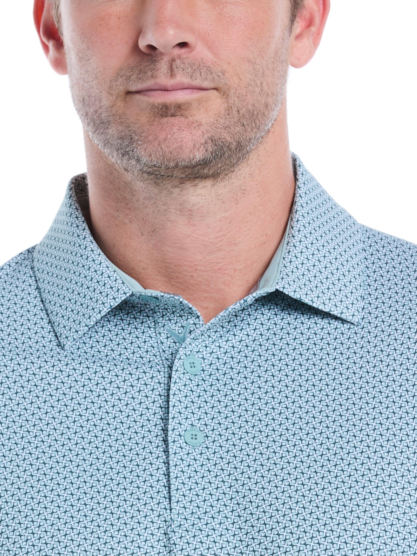 Mens Chevron Print Golf Polo Shirt