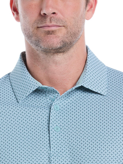 Mens Chevron Print Golf Polo Shirt