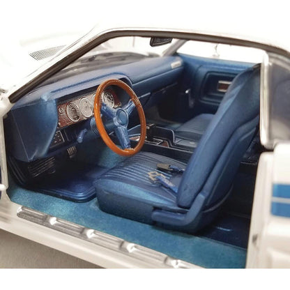1971 Dodge Challenger R/T - Brite White with Blue 1:18 Scale Diecast Model Car by Acme