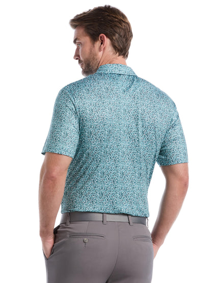 Mens Confetti Hex Print Golf Polo