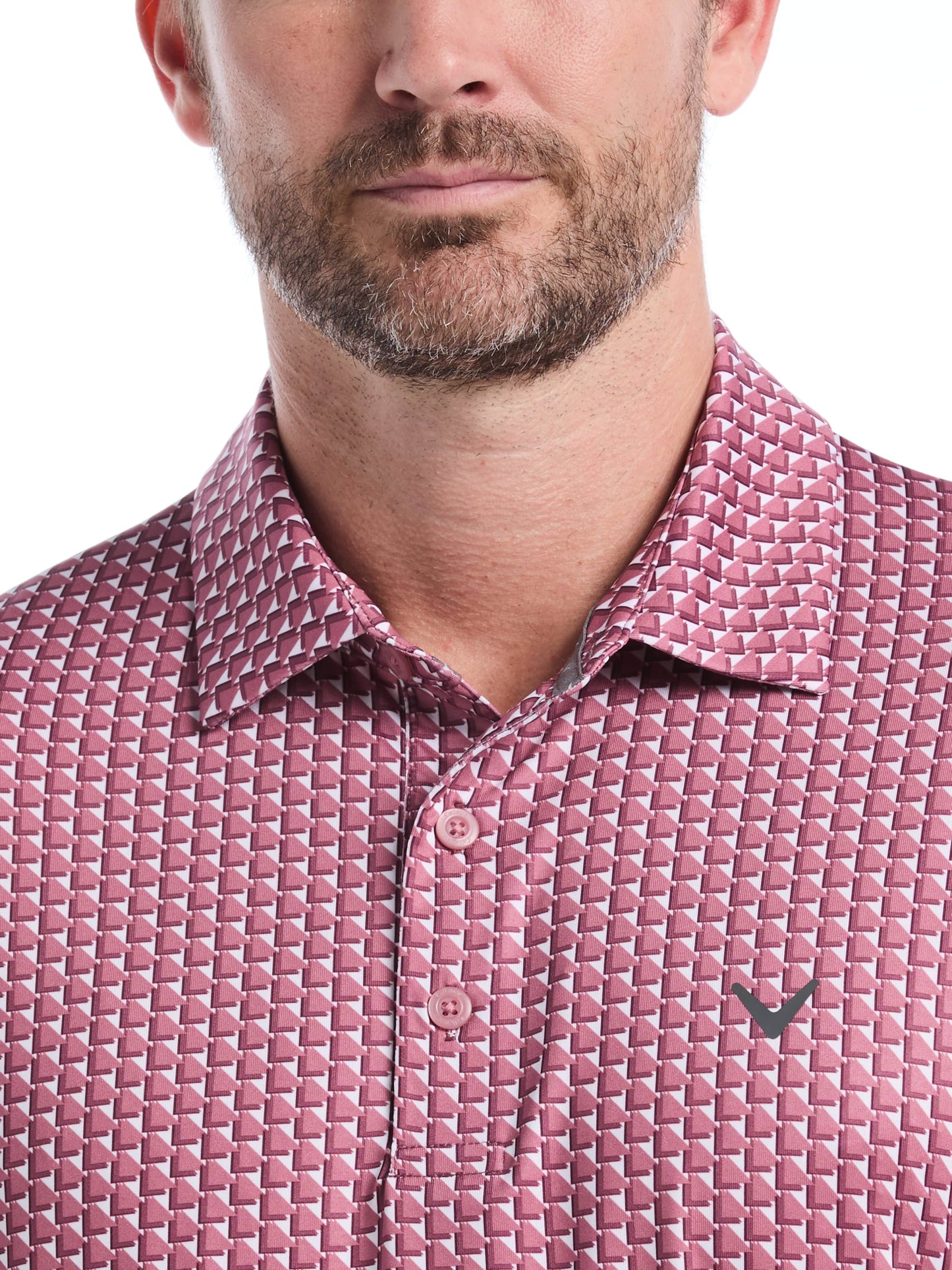 Mens All Over Chevron Geo Polo