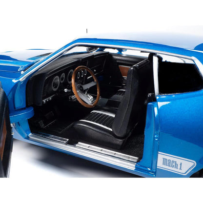 1973 Ford Mustang Mach 1 (Class of 1973) - Blue Glow 1:18 Scale Diecast Model Car by American Muscle - Ertl