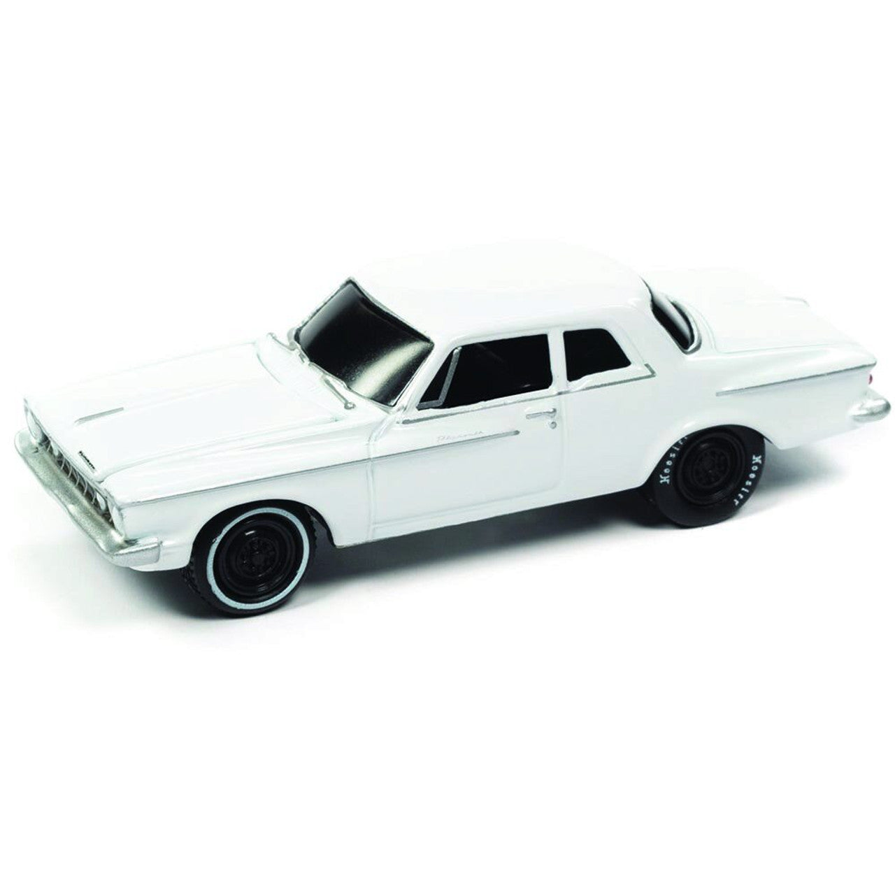 1962 Plymouth Savoy Max Wedge - Alpine White 1:64 Scale Diecast Model Car by Johnny Lightning