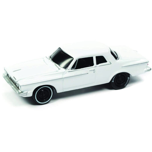 1962 Plymouth Savoy Max Wedge - Alpine White 1:64 Scale Diecast Model Car by Johnny Lightning