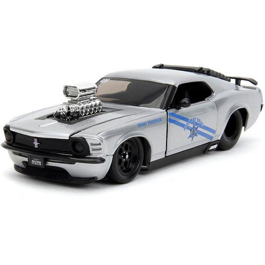 1970 Ford Mustang Boss 429 Police - BTM Silver 1:24 Scale Diecast Model Car by Jada Toys