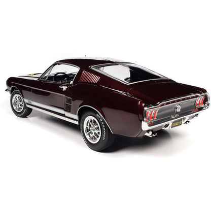 1967 Ford Mustang 2+2 GT - Code X Vintage Burgundy 1:18 Scale Diecast Model Car by American Muscle - Ertl