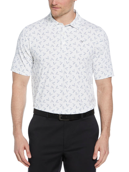Mens All Over Chevron Printed Polo