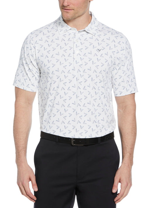 Mens All Over Chevron Printed Polo