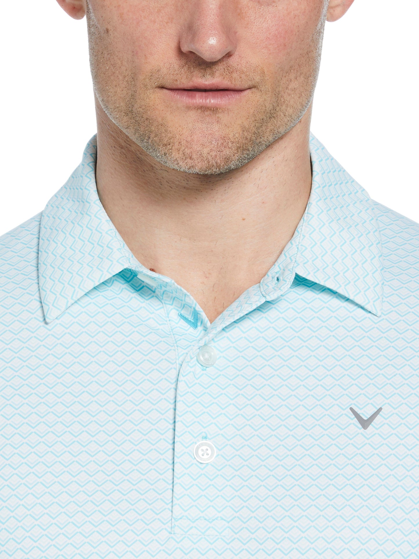 Mens Chevron Printed Polo