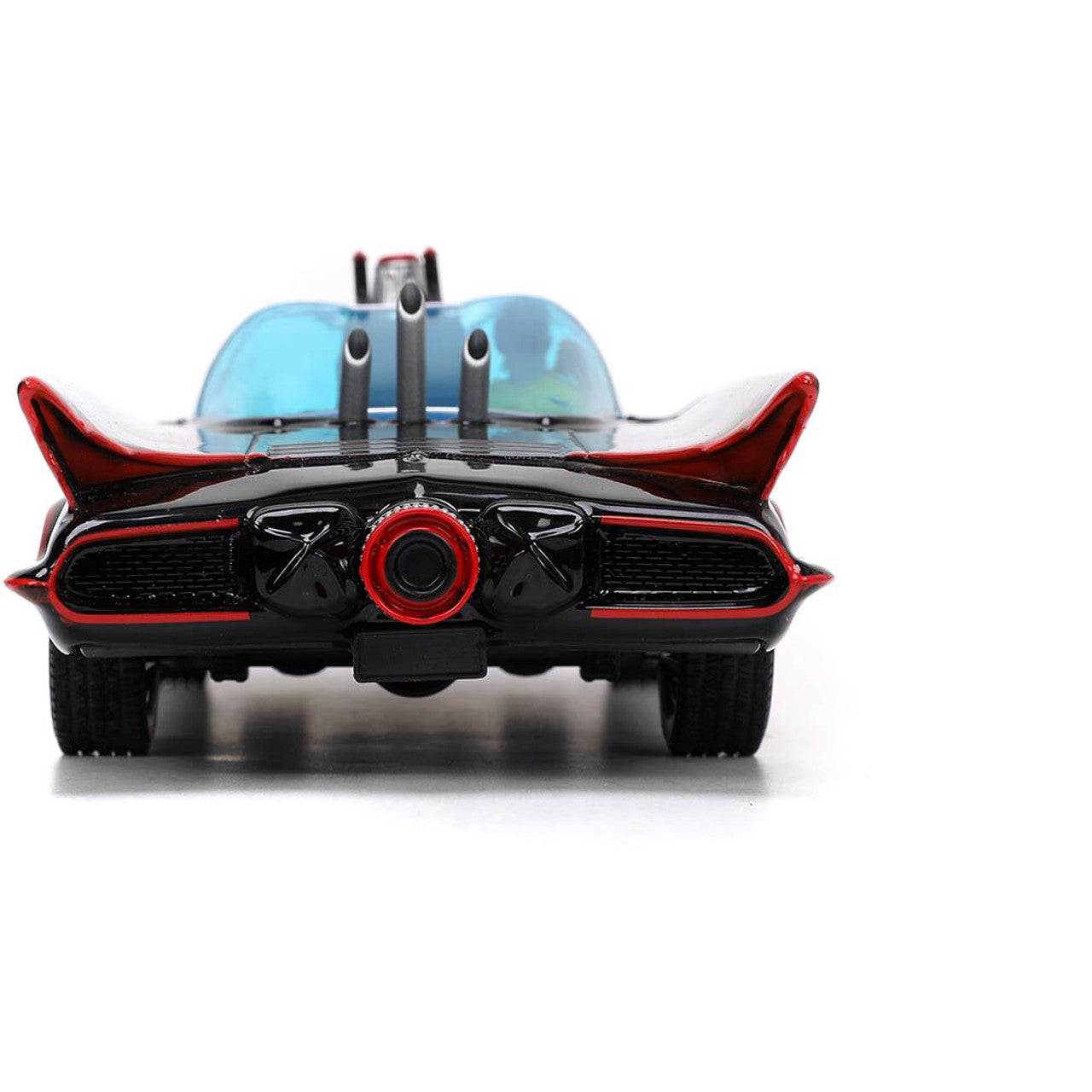 1966 Batmobile w/Batman, Robin Penguin & Joker Figures 1:24 Scale Diecast Model Car by Jada Toys