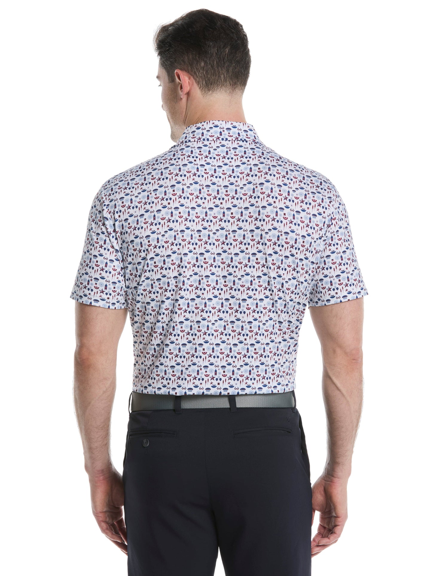 Mens Americana Print Polo