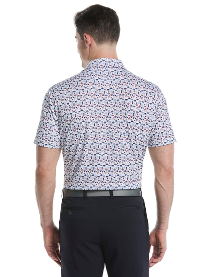 Mens Americana Print Polo