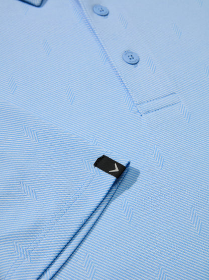 Mens Chevron Twill Jacquard Golf Polo