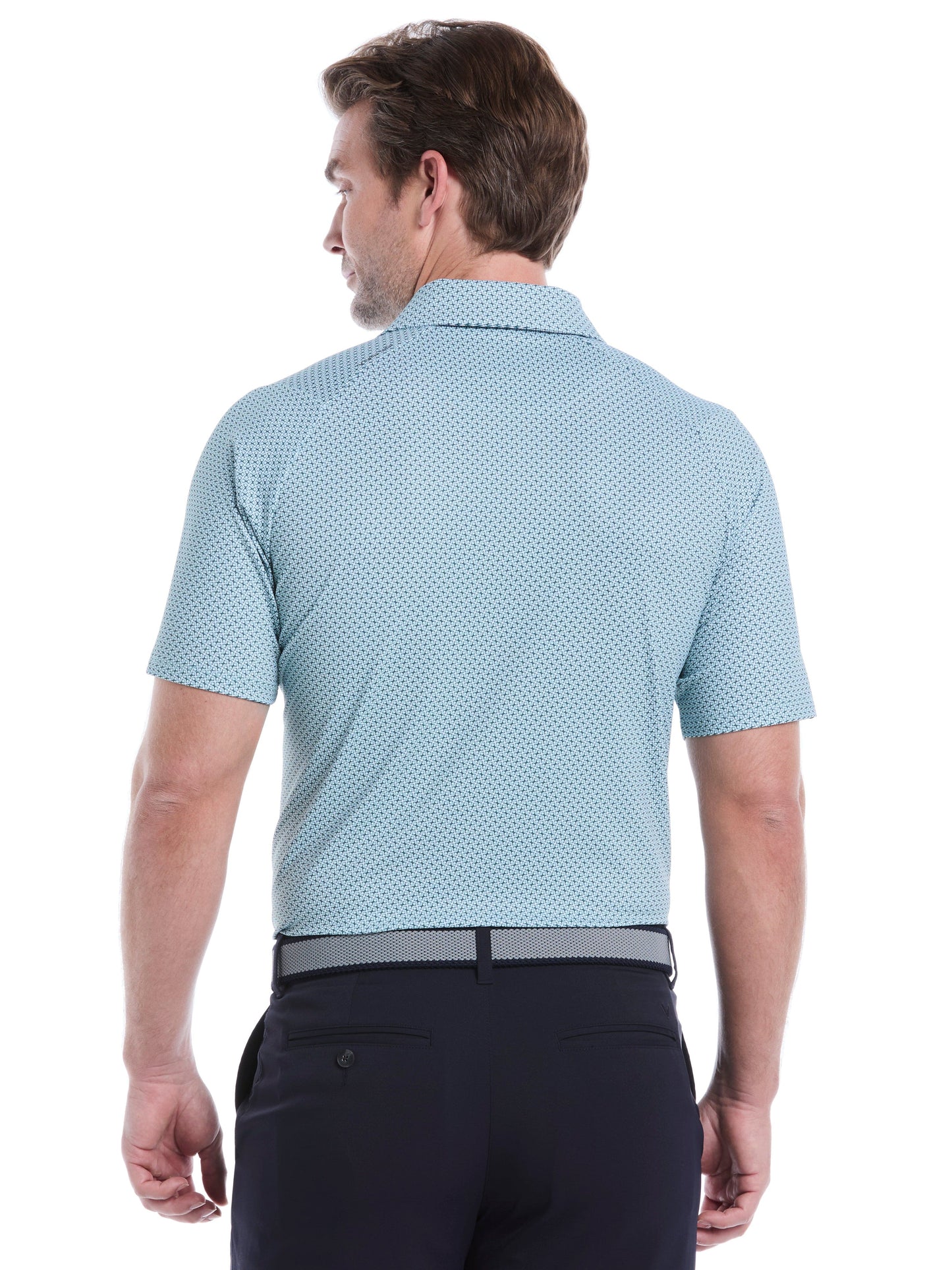 Mens Chevron Print Golf Polo Shirt