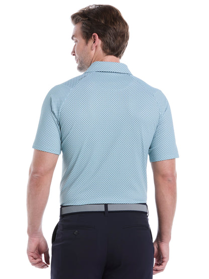 Mens Chevron Print Golf Polo Shirt