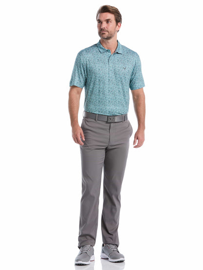 Mens Confetti Hex Print Golf Polo