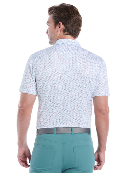 Mens All Over Score Card Print Polo