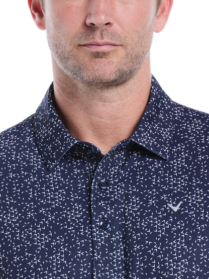 Mens Chevron Print Golf Polo