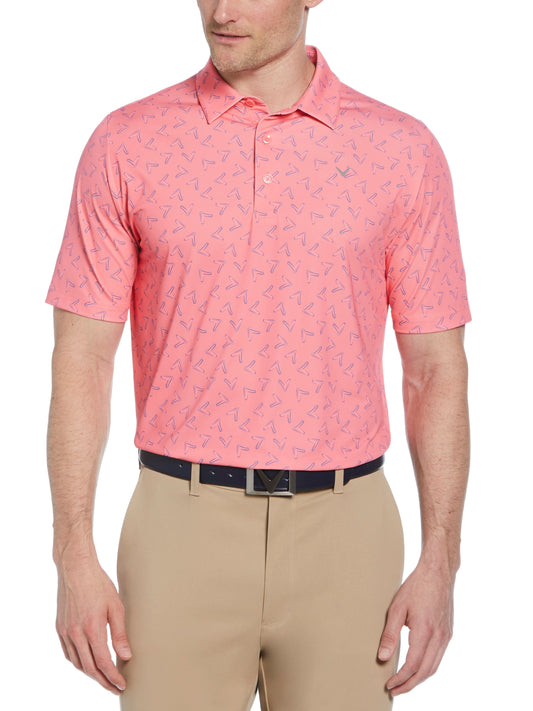 Mens All Over Chevron Printed Polo