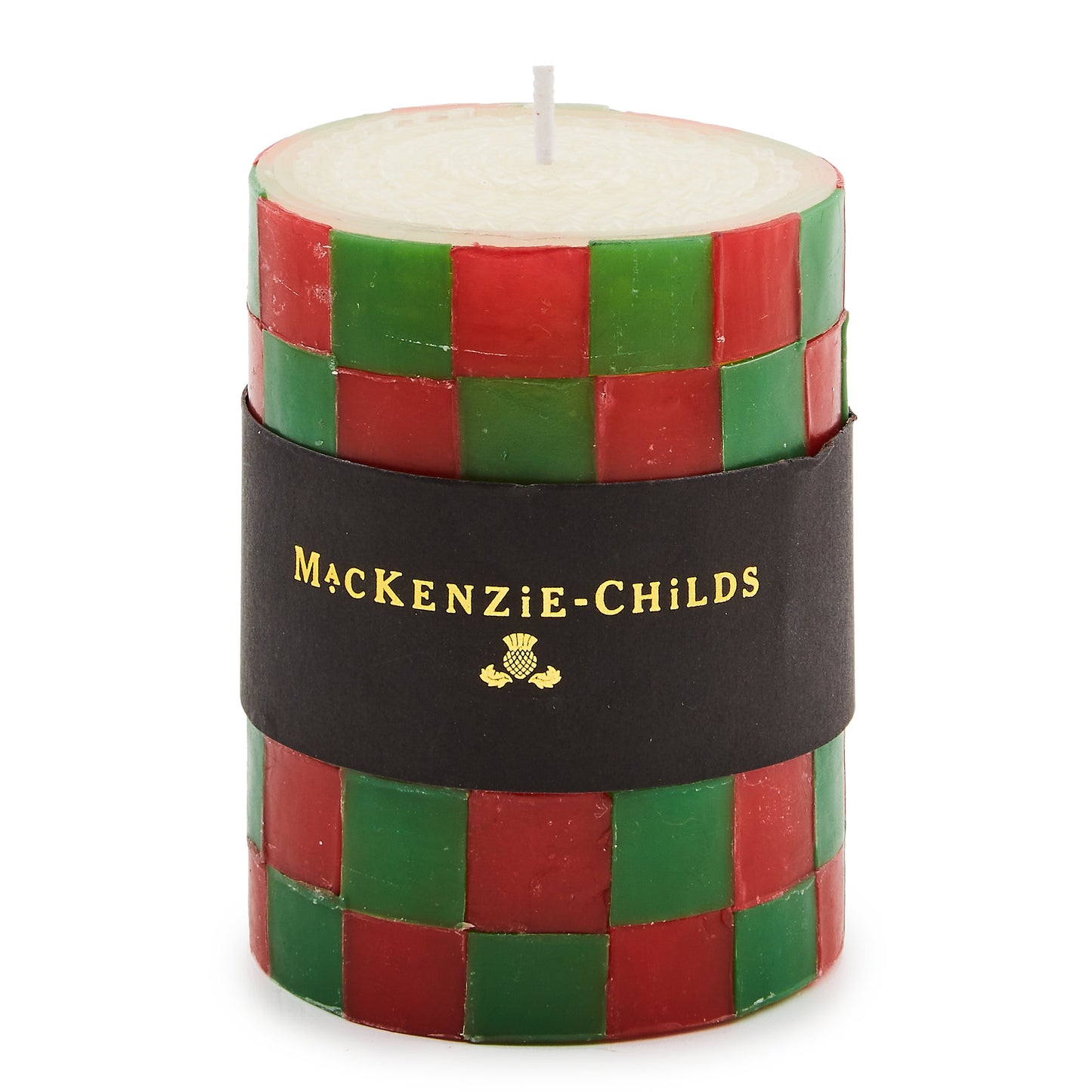 Check Red &amp; Green 4¡å Pillar Candle