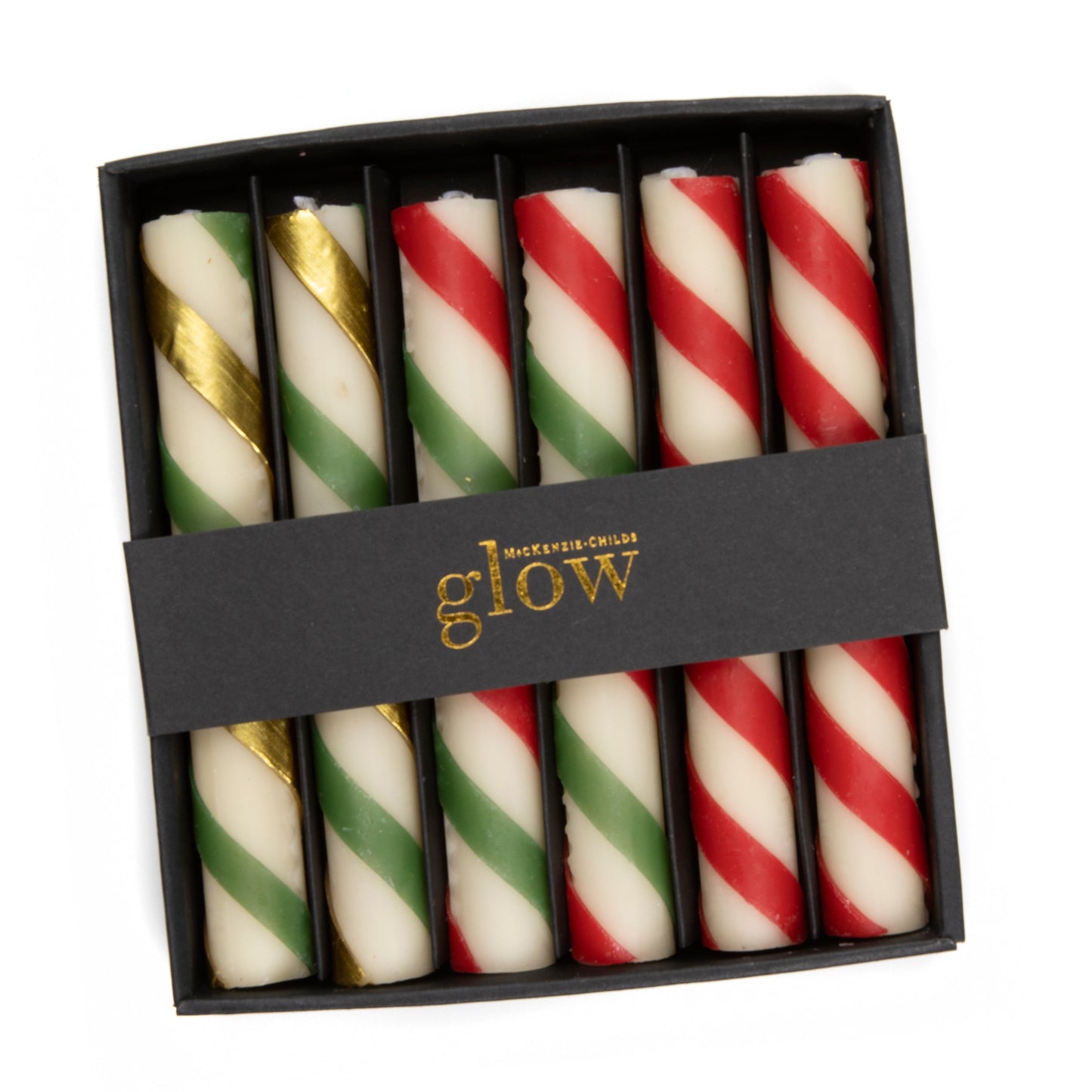 Mini Candy Cane Dinner Candles, Set of 6