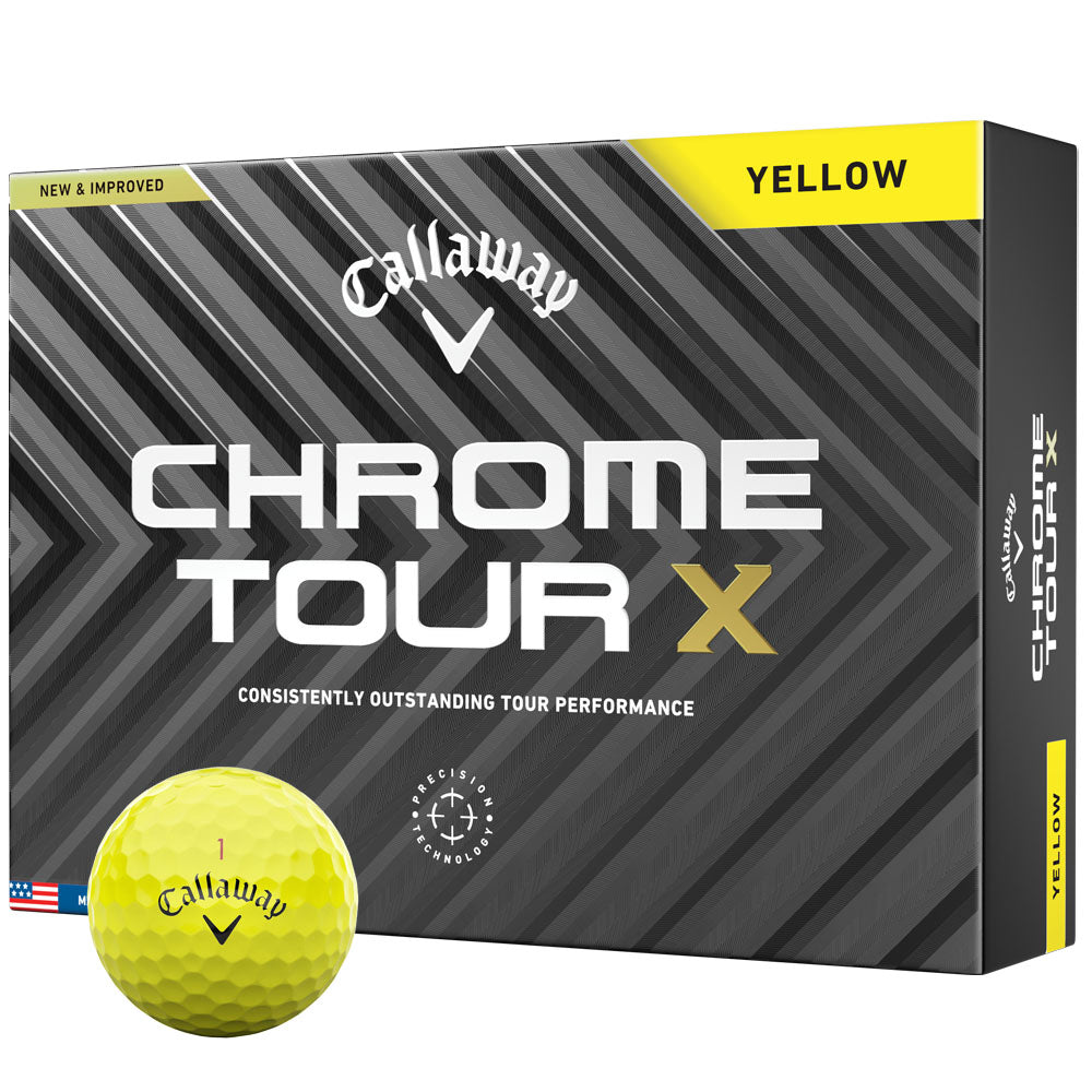 Chrome Tour X Golf Balls - Yellow - 12 Pack