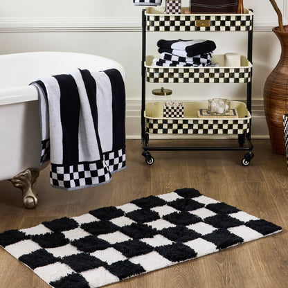 Checkerboard Black Bath Rug