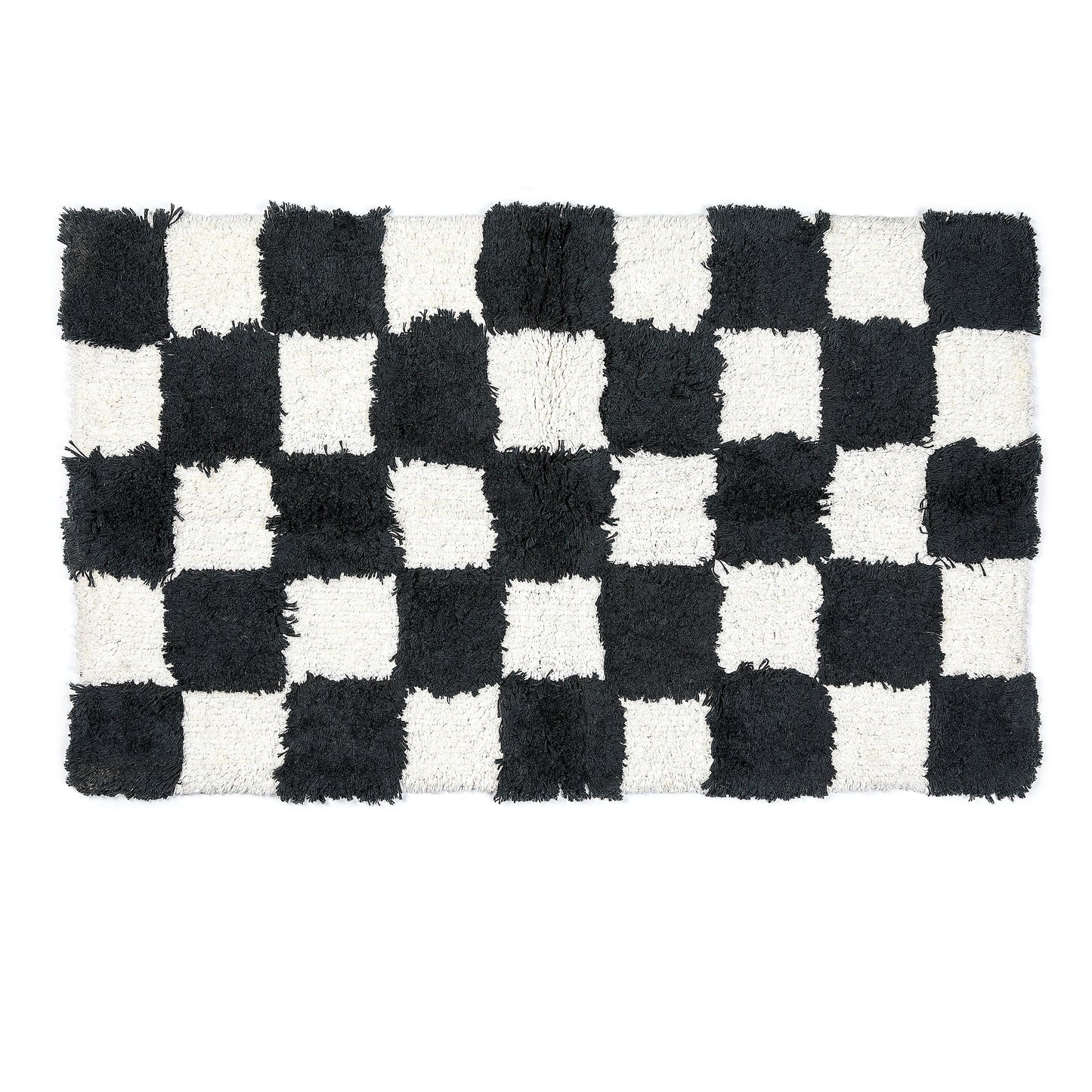 Checkerboard Black Bath Rug