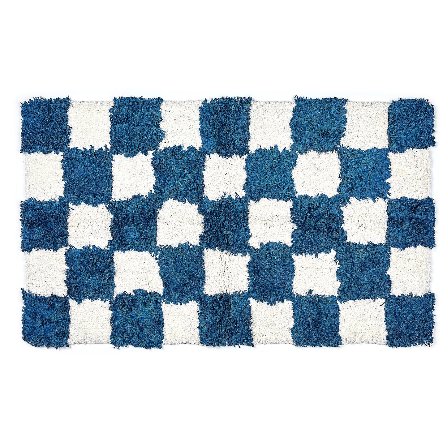 Checkerboard Navy Bath Rug