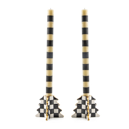 Check Tree Candle Holders, Set of 2