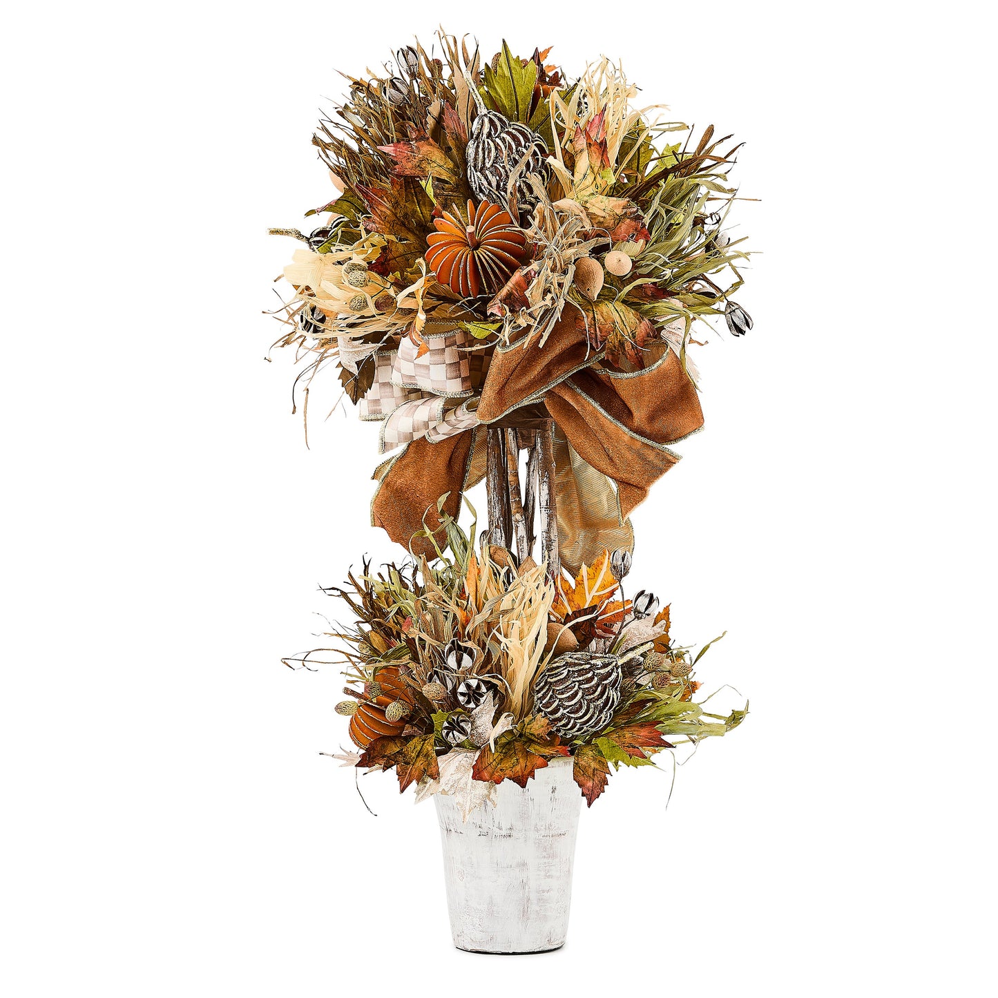 Mocha Check Harvest Topiary