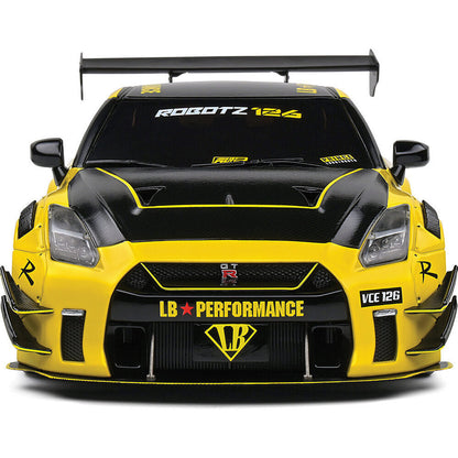 2020 Nissan GT-R (R35) W/ Liberty Walk Body Kit 2.0 - Yellow 1:18 Scale Diecast Model Car by Solido