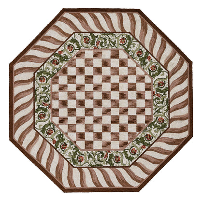 Mocha Check 6¡ä Octagon Rug