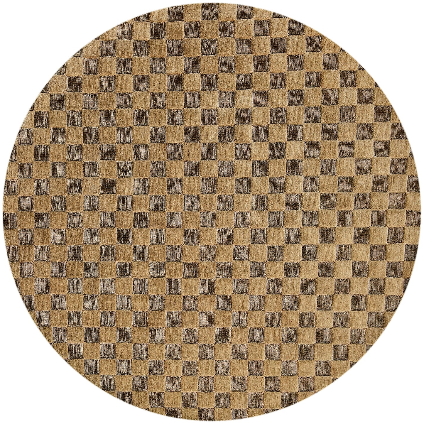 Cocoa Checkerboard 6¡ä Round Rug
