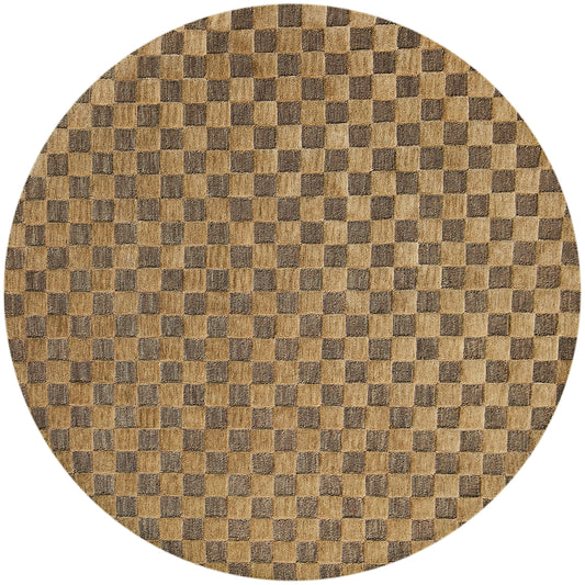 Cocoa Checkerboard 6¡ä Round Rug