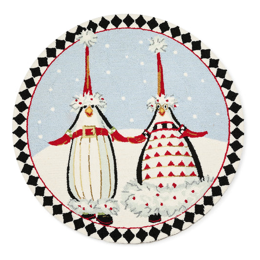Patience Brewster Santa Penguins 3¡ä Round Rug