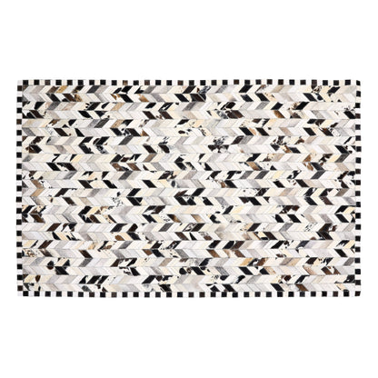 Black Herringbone Hair on Hide 5¡ä x 8¡ä Rug