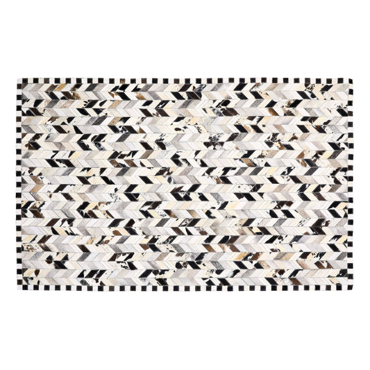Black Herringbone Hair on Hide 5¡ä x 8¡ä Rug