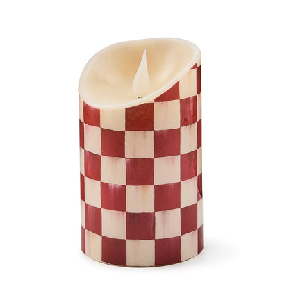 Cherry Check Flameless 5¡å Pillar Candle