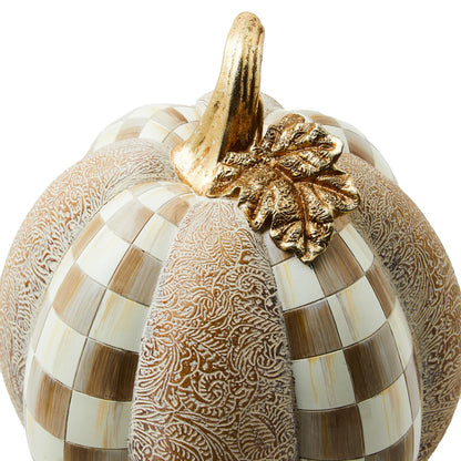 Mocha Check &amp; Block Print Short Pumpkin