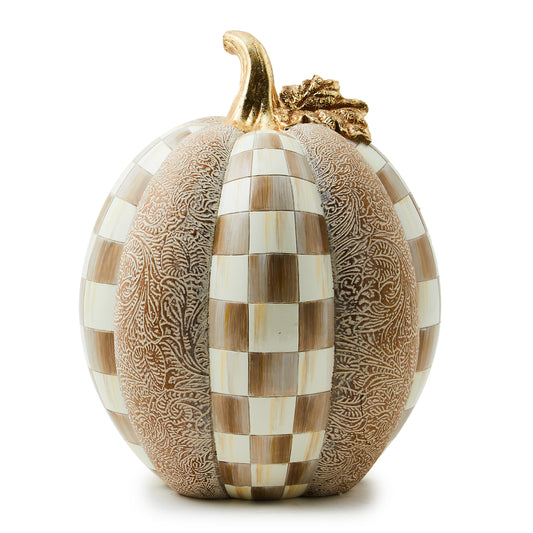 Mocha Check &amp; Block Print Short Pumpkin