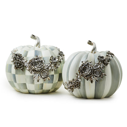 Sterling Stripe Silver Floral Garland Pumpkin