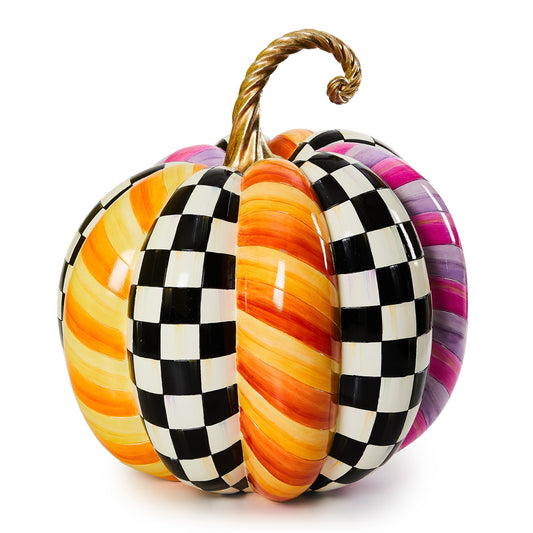Plum &amp; Orange Patchwork Extra Large Pumpkin