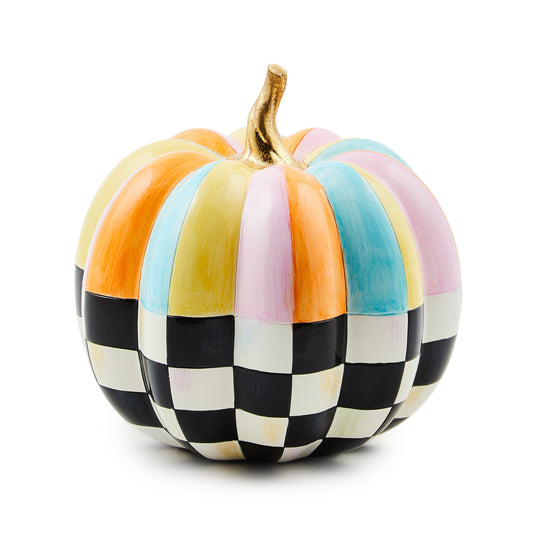 Cotton Candy Mini Check &amp; Stripe Pumpkin