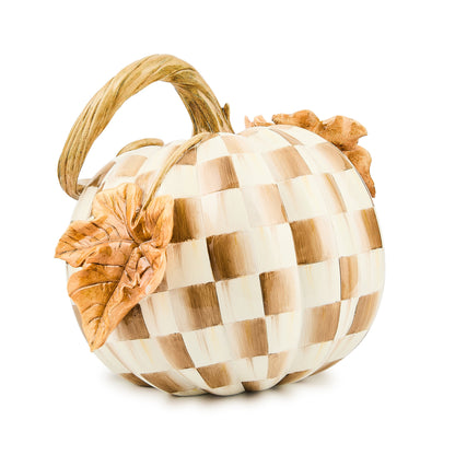 Mocha Check Twisted Stem Pumpkin