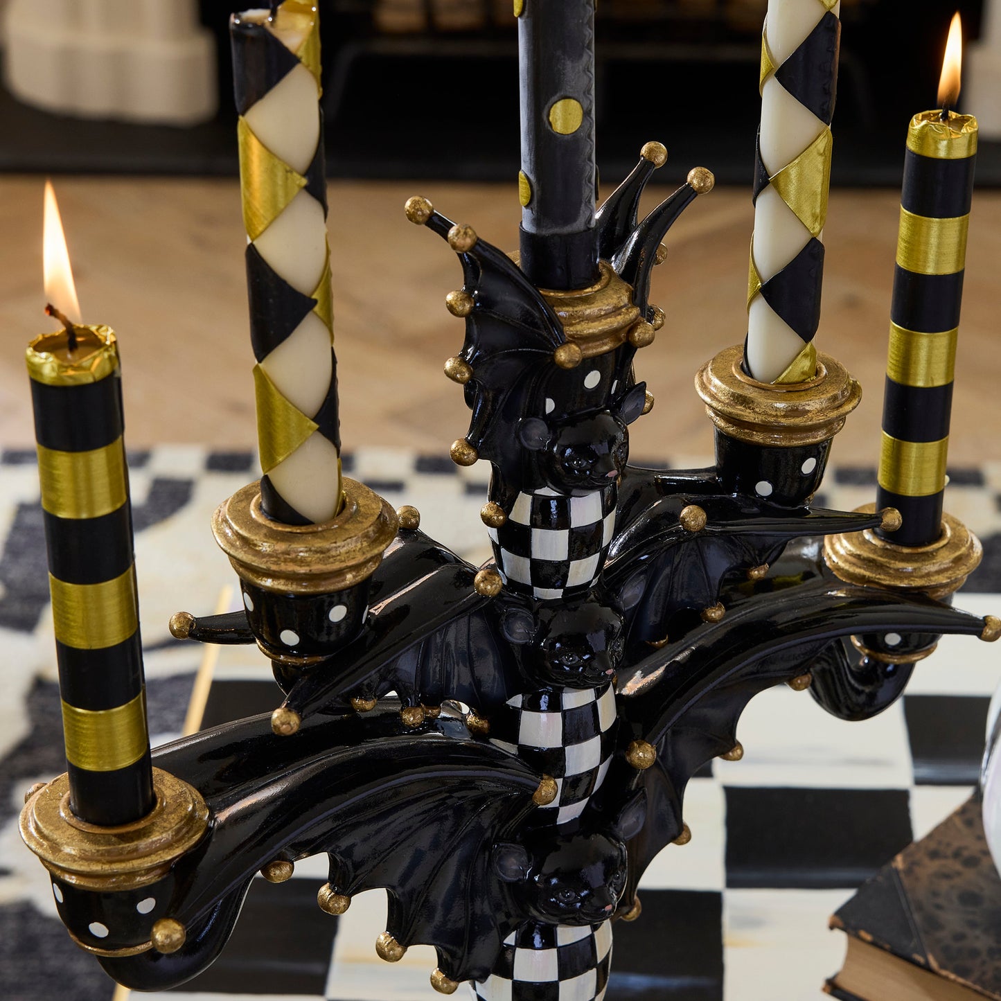 Courtly Check Bat Candelabra