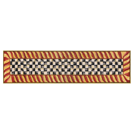Courtly Check Red &amp; Gold 2¡¯6¡å x 10¡ä Washable Runner