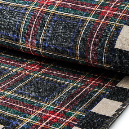 Stewart Tartan Black 2¡¯6¡å x 8¡ä Washable Runner